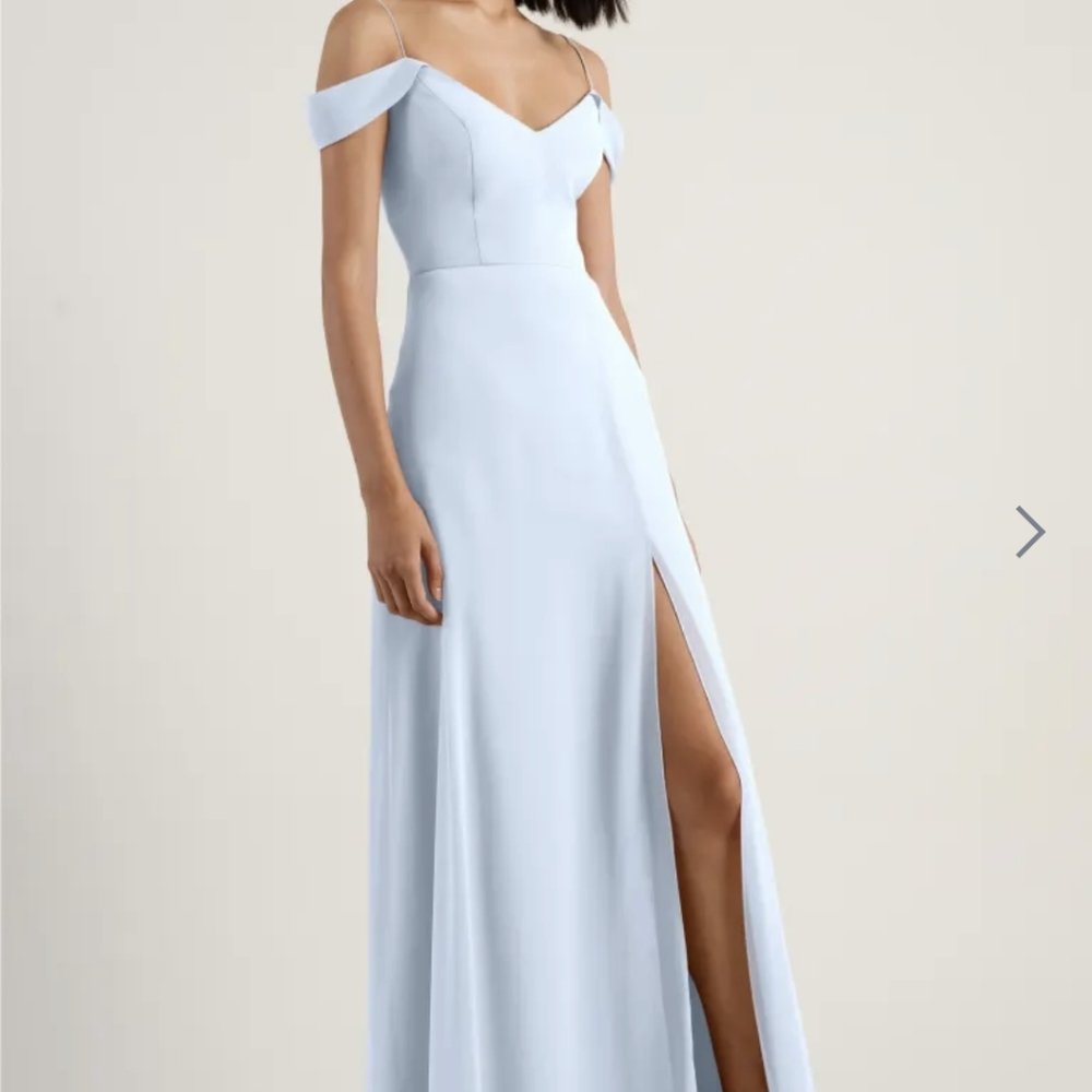Jenny Yoo Light Blue Off-Shoulder Spaghetti Strap Wedding Dress